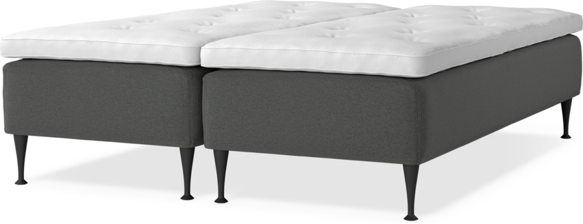 Delux Sense - Ramsäng, dubbelsäng med bäddmadrass - Grå