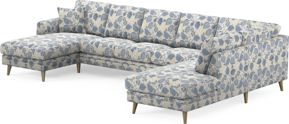 Eden - 3-sits soffa med schäslong vänster och divan höger - Flerfärgad