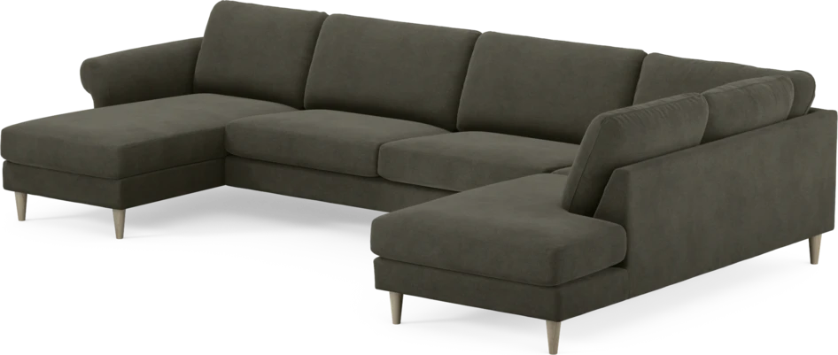 Bridge - 3-sits soffa med schäslong vänster och divan höger - Grå