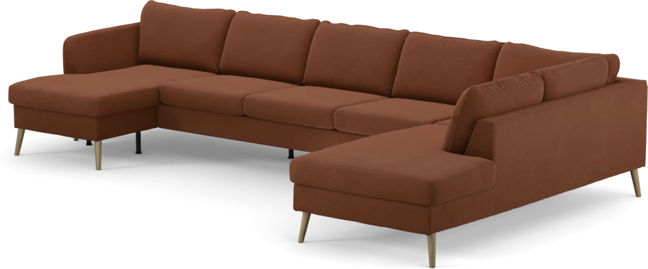 County - 4-sits soffa med schäslong vänster och divan höger - Orange