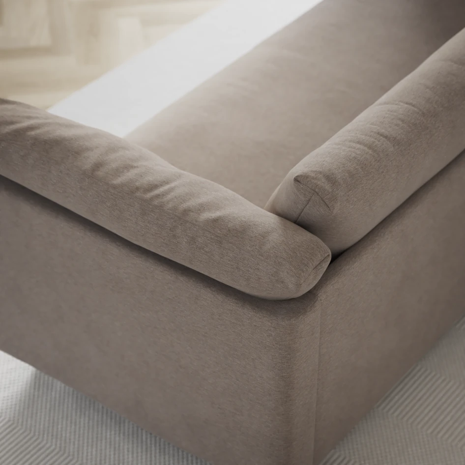 Cherrie - 4-sits soffa, hel dyna, fast klädsel - Beige