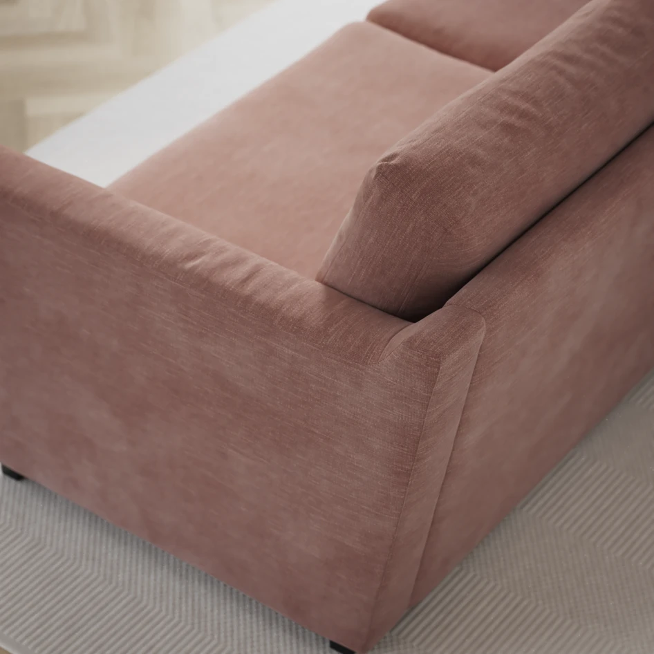 Friday - 2,5-sits soffa med divan höger - Rosa