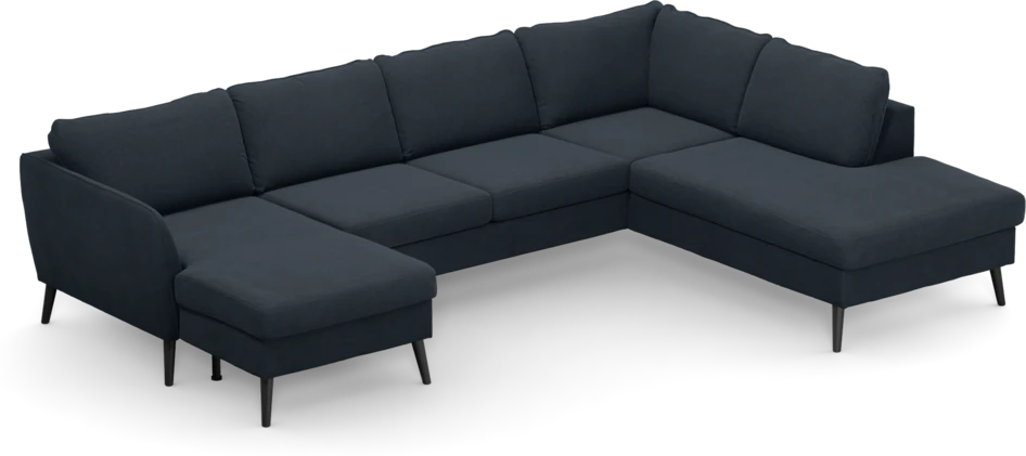 County - 3-sits soffa med schäslong vänster och divan höger - Blå