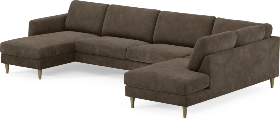 Bridge - 3-sits soffa med schäslong vänster och divan höger - Brun