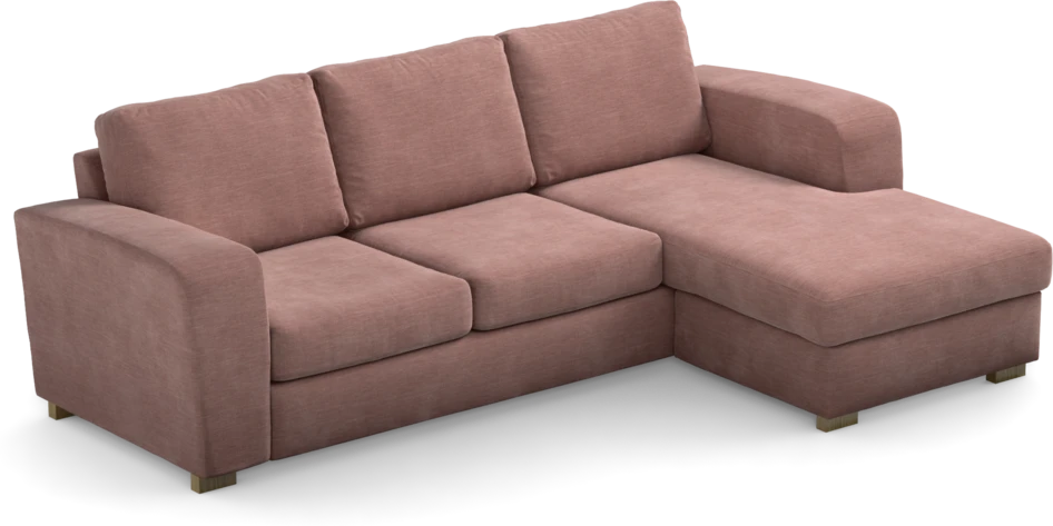 Friday - 3-sits soffa med schäslong höger - Rosa