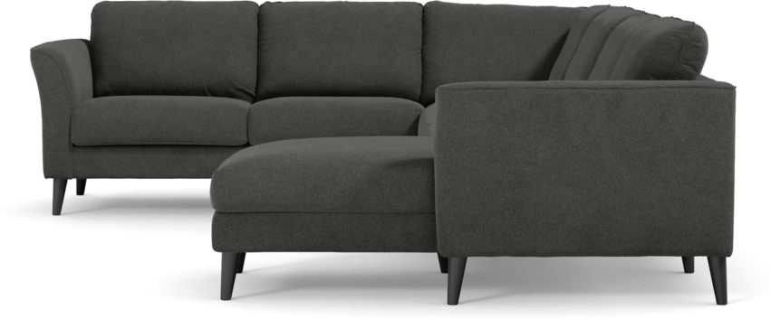 Bridge - Hörnsoffa, 2+3-sits med schäslong höger - Svart