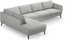 County - 3-sits soffa med divan vänster - Grå
