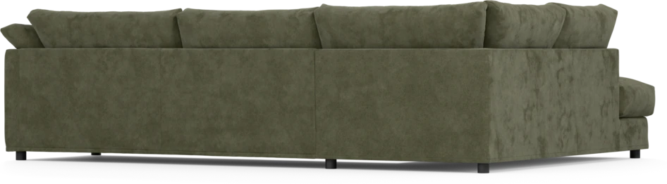 Cherrie - 3-sits soffa med divan vänster, med kappa - Grön