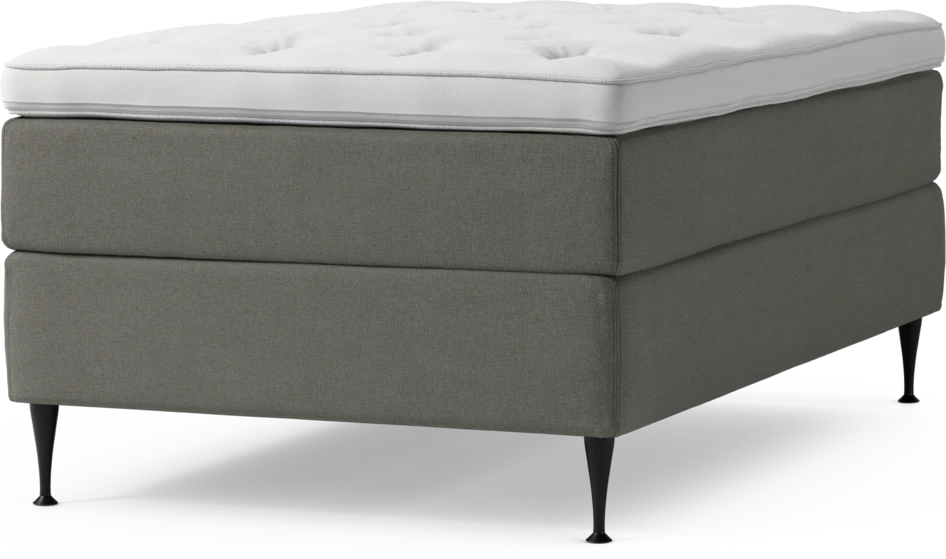 Delux Exclusive - Kontinentalsäng, enkelsäng 120 cm med bäddmadrass och sängben - Grå
