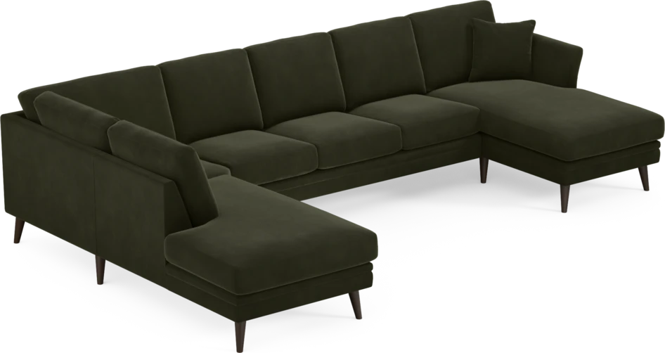 Eden - 3-sits soffa med divan vänster och schäslong höger - Grön