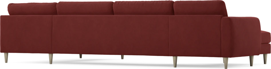 Bridge - 3-sits soffa med schäslong vänster och divan höger - Röd