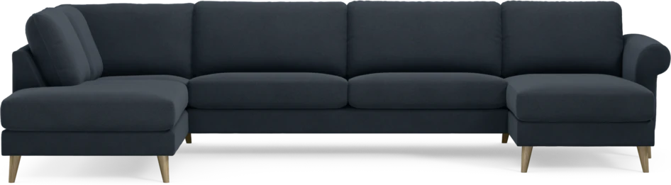 Bridge - 3-sits soffa med divan vänster och schäslong höger - Blå