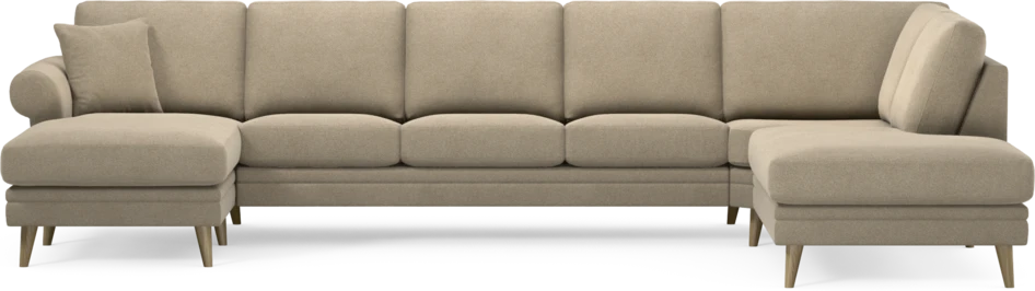 Eden - 3-sits soffa med schäslong vänster och divan höger - Beige