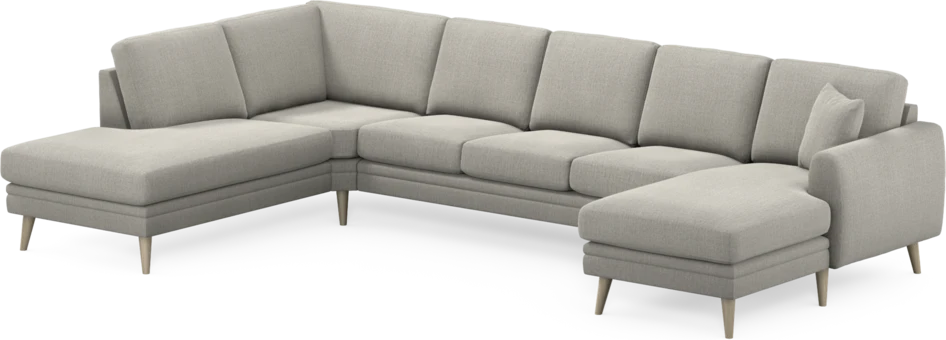 Eden - 3-sits soffa med divan vänster och schäslong höger - Grå