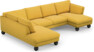 Madison Lux - 2-sits soffa med divan vänster och schäslong höger - Gul