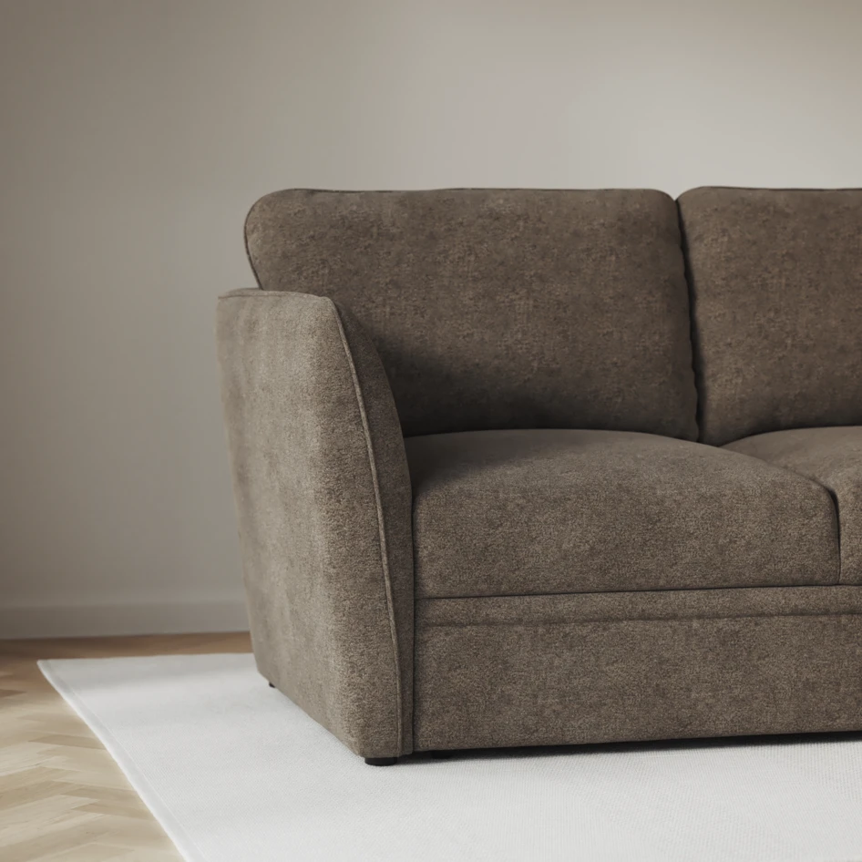 Öland - Bäddsoffa 3-sits, längsbäddad - Brun