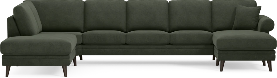 Eden - 3-sits soffa med divan vänster och schäslong höger - Grön