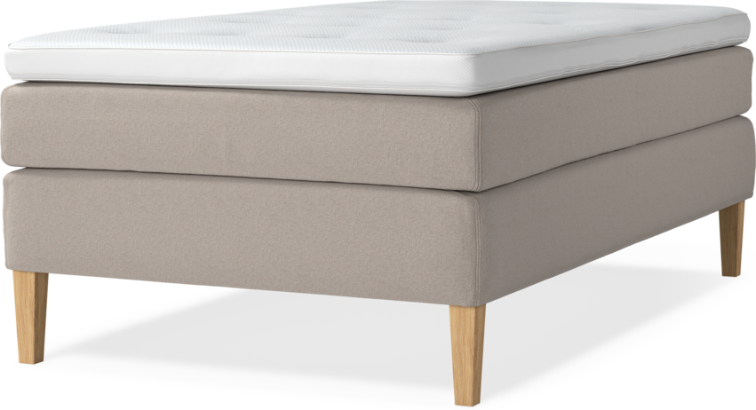 Delux Sense - Kontinentalsäng, enkelsäng 120 cm med bäddmadrass - Beige