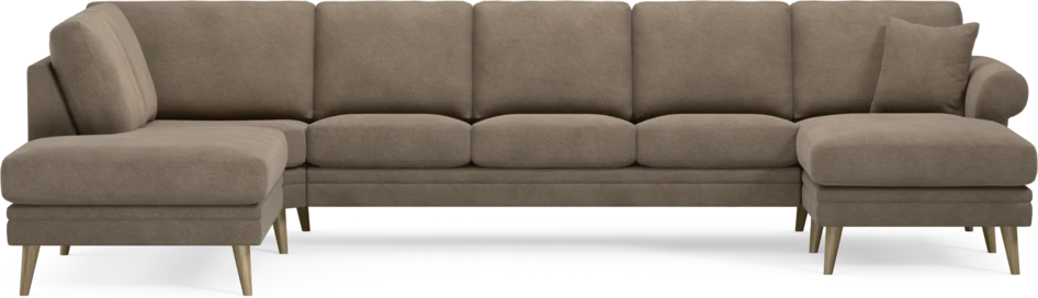 Eden - 3-sits soffa med divan vänster och schäslong höger - Brun