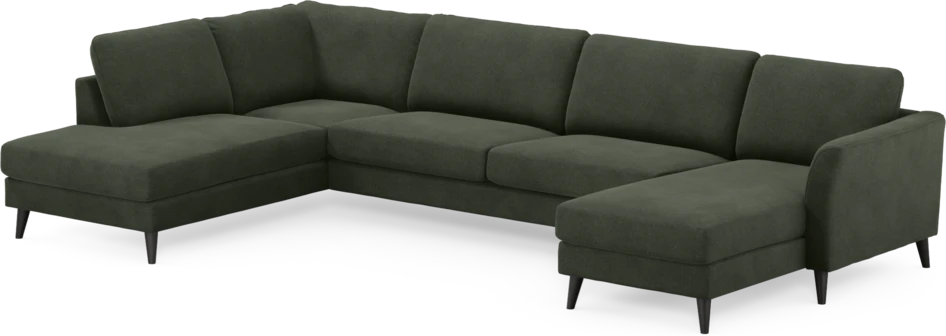 Bridge - 3-sits soffa med divan vänster och schäslong höger - Grön