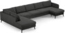 County - 4-sits soffa med divan vänster och schäslong höger - Grå