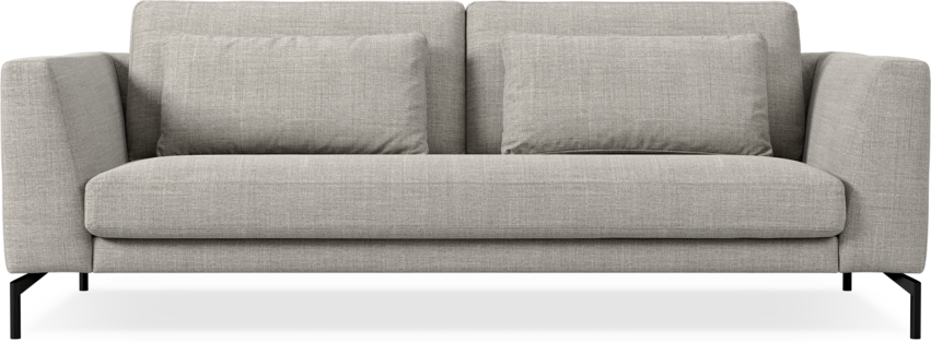 Willow - 3-sits soffa, hel dyna, fast klädsel - Grå