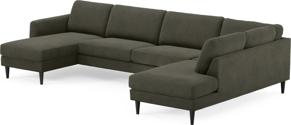 Bridge - 3-sits soffa med schäslong vänster och divan höger - Grå