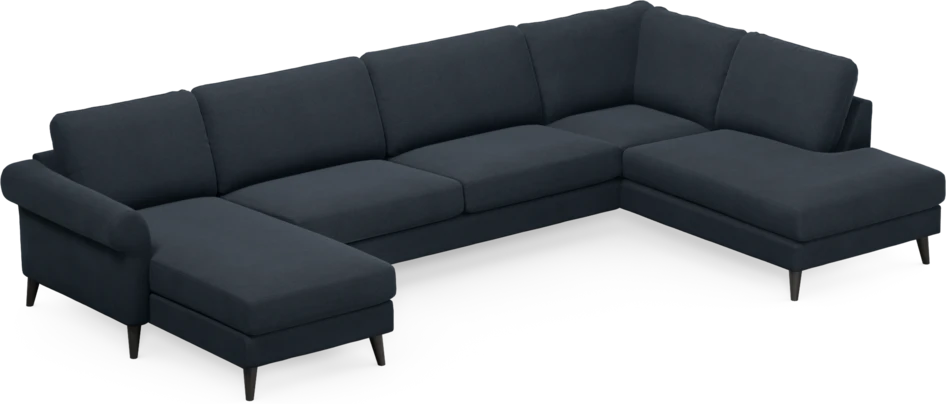 Bridge - 3-sits soffa med schäslong vänster och divan höger - Blå