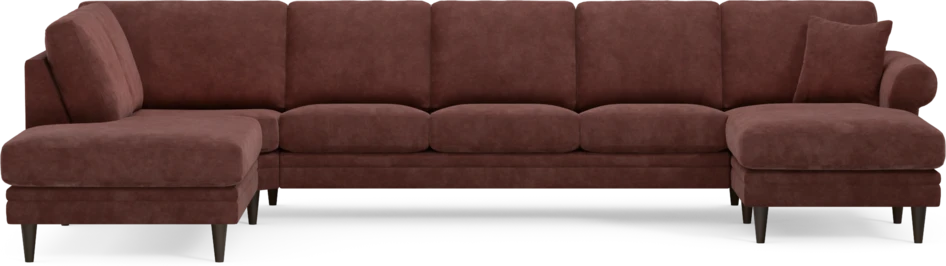 Eden - 3-sits soffa med divan vänster och schäslong höger - Röd
