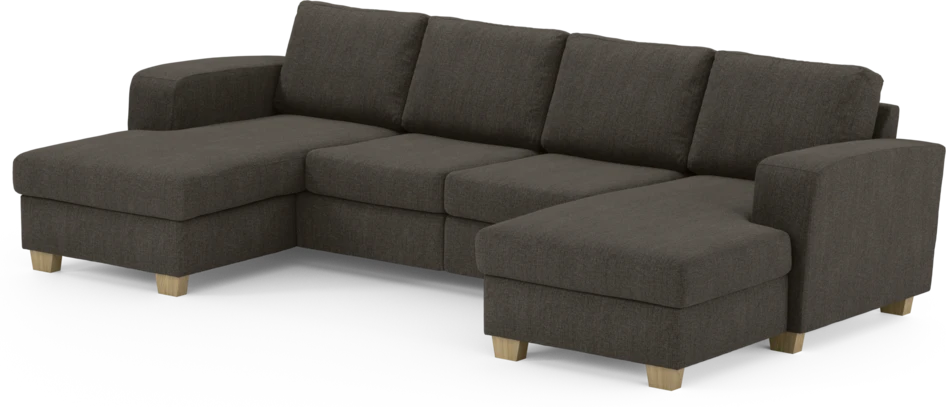 Friday - 2-sits soffa med två schäslonger - Brun