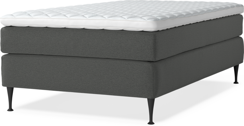 Delux Sense - Kontinentalsäng, enkelsäng 120 cm med bäddmadrass - Grå