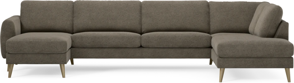 Bridge - 3-sits soffa med schäslong vänster och divan höger - Brun