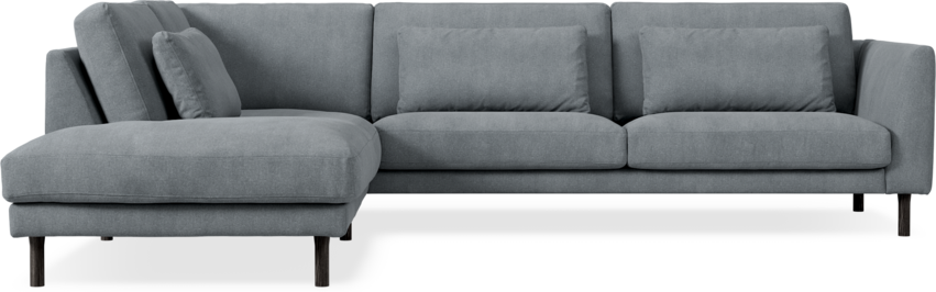 Willow - 3-sits soffa med divan vänster, fast klädsel - Grå