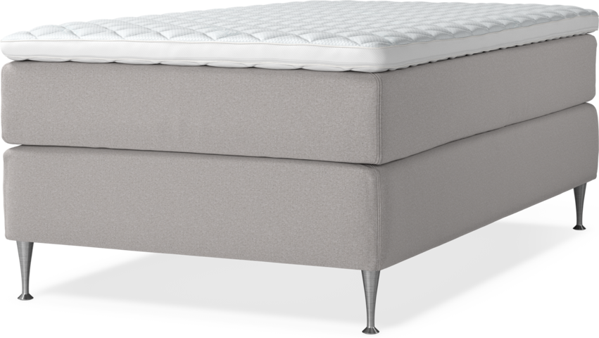Delux Exclusive - Kontinentalsäng, enkelsäng 120 cm med bäddmadrass - Grå