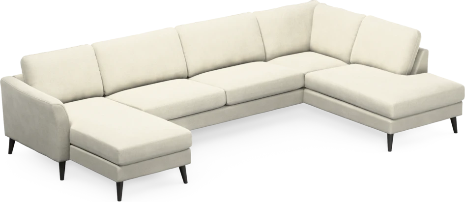 Bridge - 3-sits soffa med schäslong vänster och divan höger - Vit