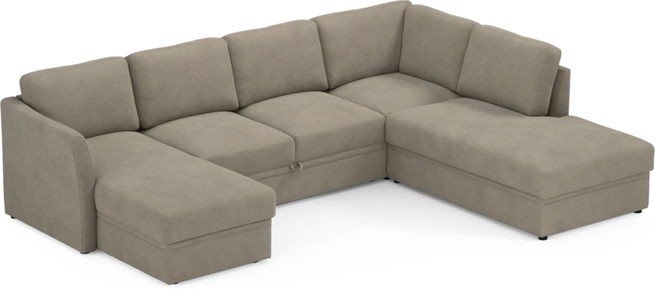 Öland - Bäddsoffa med schäslong vänster och divan höger - Beige