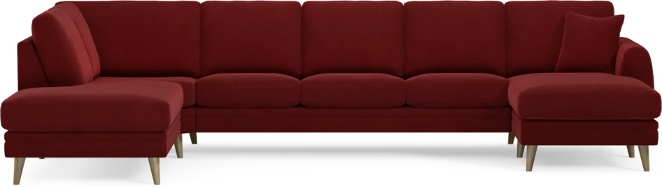 Eden - 3-sits soffa med divan vänster och schäslong höger - Röd