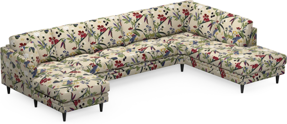 Eden - 3-sits soffa med schäslong vänster och divan höger - Flerfärgad