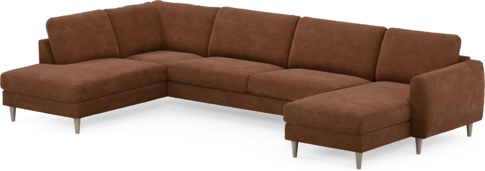 Bridge - 3-sits soffa med divan vänster och schäslong höger - Orange