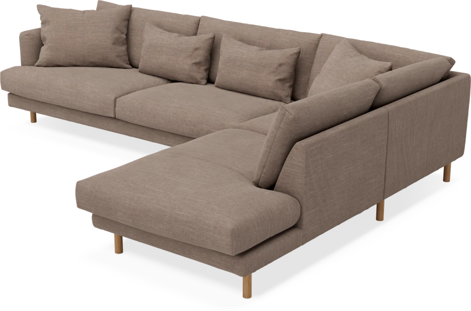 Harper - 3-sits soffa med divan höger - Brun