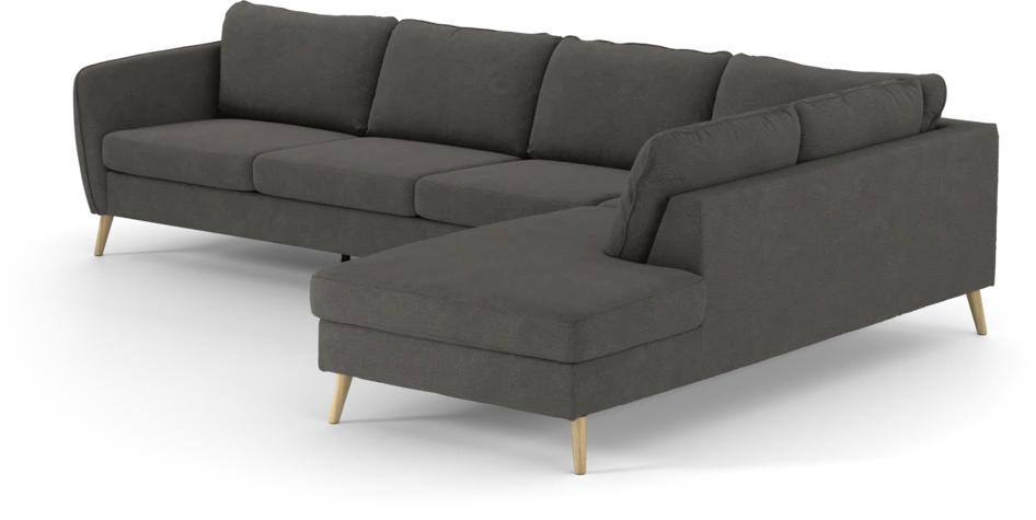 County - 3-sits soffa med divan höger - Brun