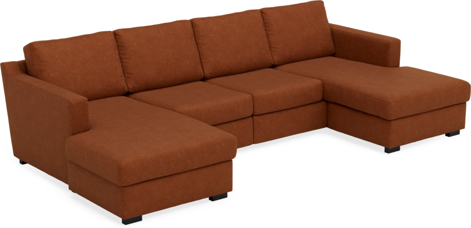 Friday - 2-sits soffa med två schäslonger - Orange