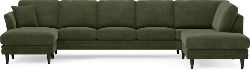 Eden - 3-sits soffa med schäslong vänster och divan höger - Grön