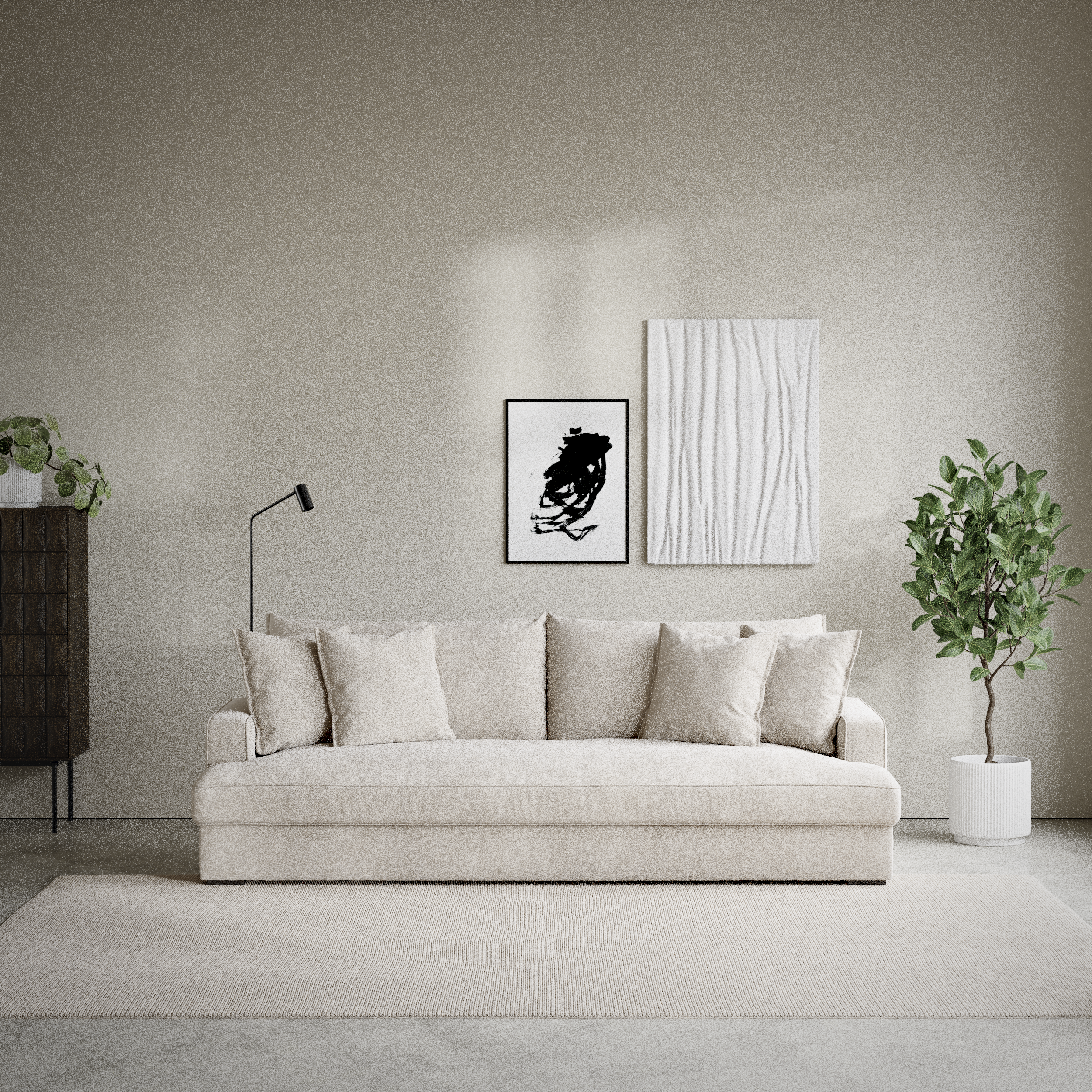 Mila - 4-sits soffa, hel dyna - inspiration