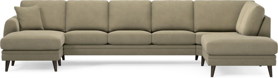 Eden - 3-sits soffa med schäslong vänster och divan höger - Beige