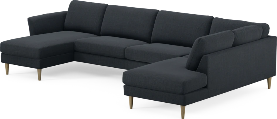 Bridge - 3-sits soffa med schäslong vänster och divan höger - Blå