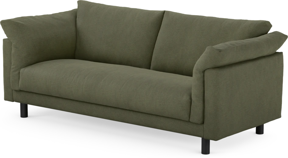 Cherrie - 2,5-sits soffa, hel dyna, fast klädsel - Grön