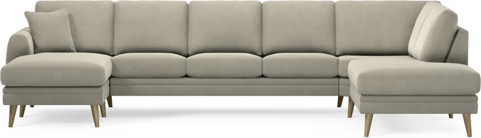 Eden - 3-sits soffa med schäslong vänster och divan höger - Brun