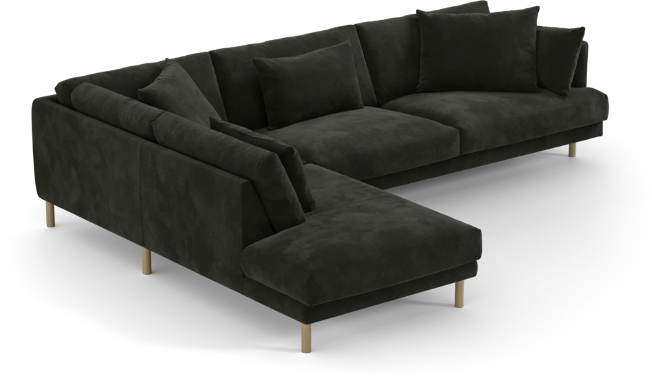 Harper - 3-sits soffa med divan vänster - Svart