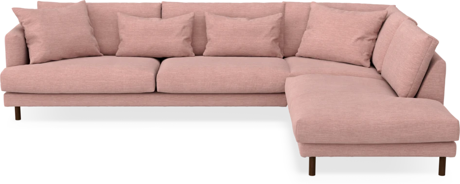 Harper - 3-sits soffa med divan höger - Rosa